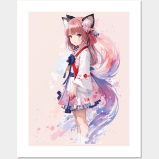 Kawaii baby Kitsune Posters and Art